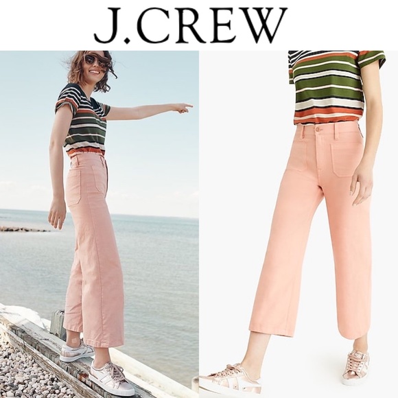 Jcrew Point Sur Washed Wideleg Pant 
